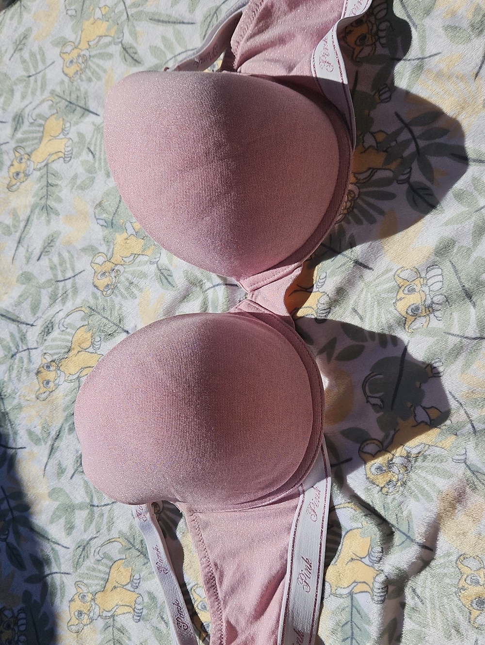 Pink Women's Padded Light Pink T-Shirt Bra